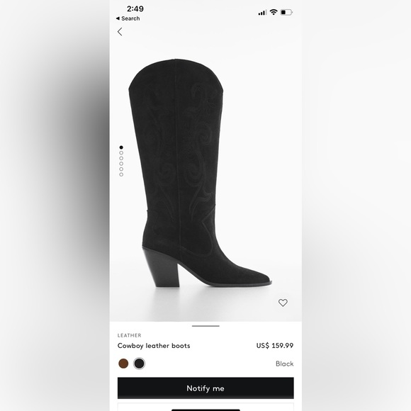 Western suede leather knee high boots - Picture 4 of 8